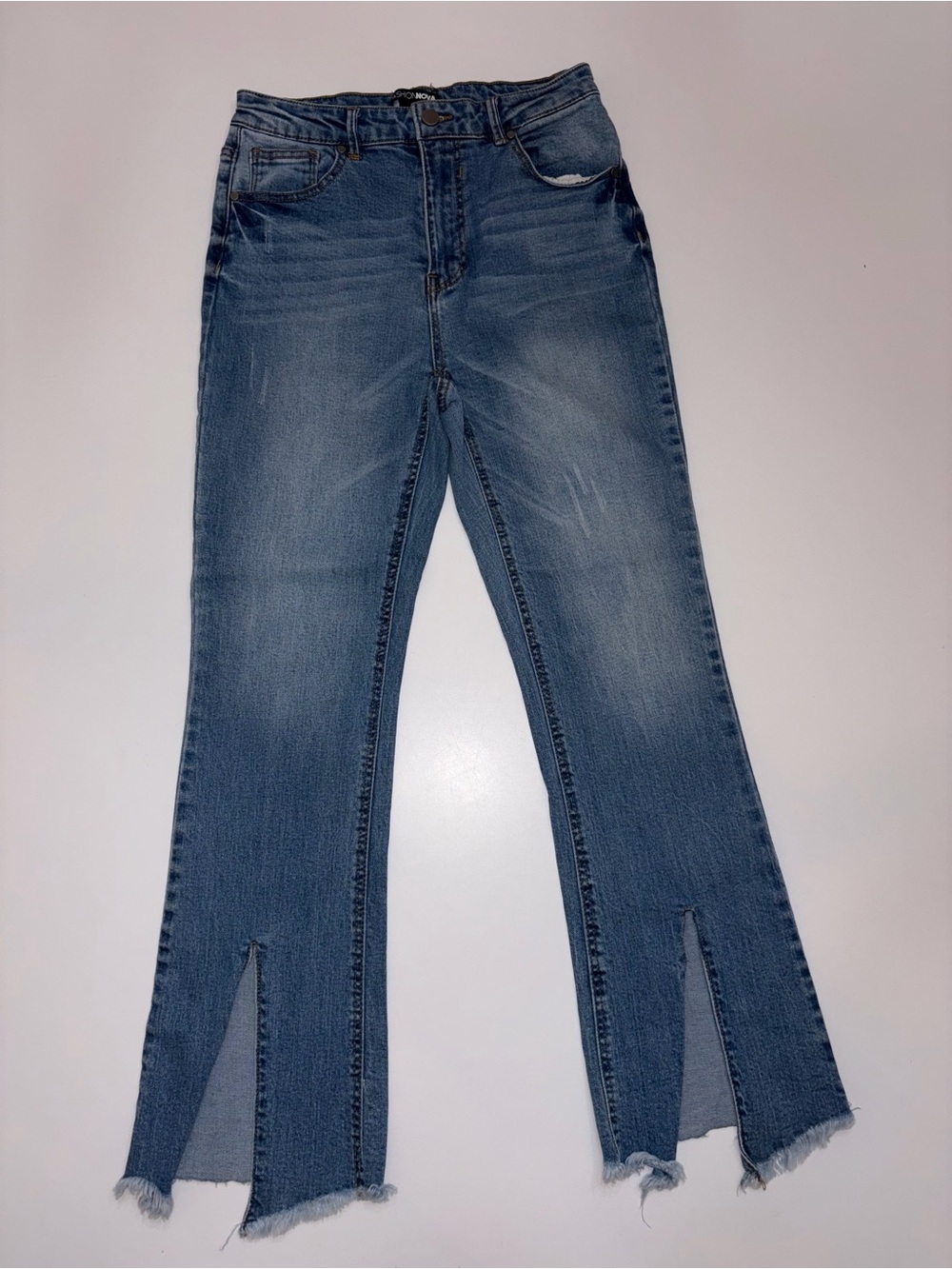Women's Blue Split-Hem Jeans